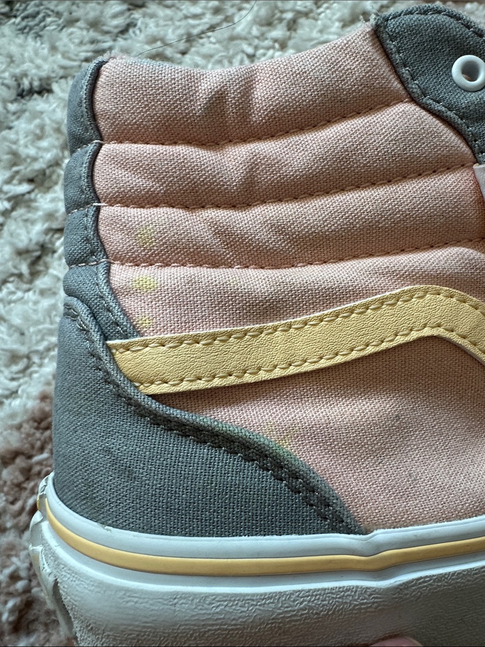 🍑 Vans 🍑 Retro Y2K Women's High-Top Platform Sneakers Pastel Peach Gray Yellow - Picture 9 of 9